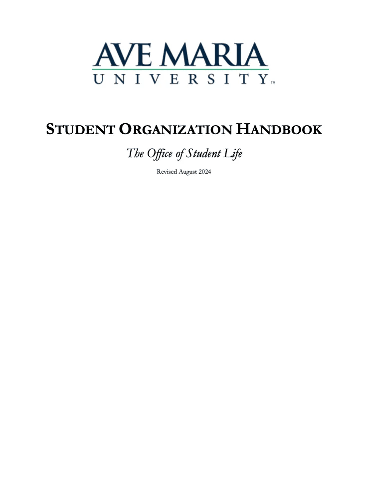 Student Organization Handbook